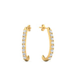 Load image into Gallery viewer, 1/5 Carat Round Cut Lab Diamond J Hoop Small Earring 14K Gold
