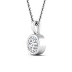 Load image into Gallery viewer, Round Lab Diamond Bezel Solitaire Pendant For Women

