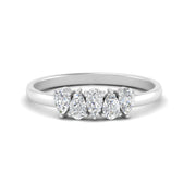 Knife Edge Solitaire Lab Diamond Ring 14K Gold