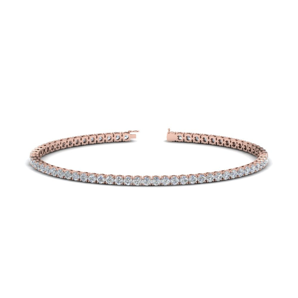 2 To 15 Carat Lab Diamond Tennis Bracelet For Women 14K Gold