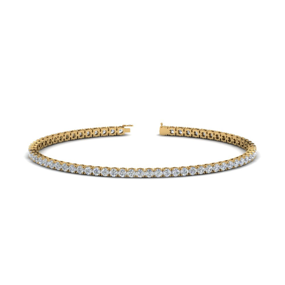 2 To 15 Carat Lab Diamond Tennis Bracelet For Women 14K Gold