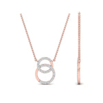 Load image into Gallery viewer, Double Circle Lab Diamond Pendant For Women 14K Gold
