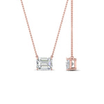 Load image into Gallery viewer, Emerald Cut Lab Diamond East West Solitaire Pendant For Women
