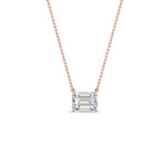 Load image into Gallery viewer, Emerald Cut Lab Diamond East West Solitaire Pendant For Women
