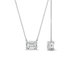 Load image into Gallery viewer, Emerald Cut Lab Diamond East West Solitaire Pendant For Women
