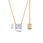 Load image into Gallery viewer, Emerald Cut Lab Diamond East West Solitaire Pendant For Women
