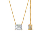 Load image into Gallery viewer, Emerald Cut Lab Diamond East West Solitaire Pendant For Women
