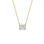 Load image into Gallery viewer, Emerald Cut Lab Diamond East West Solitaire Pendant For Women
