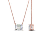 Load image into Gallery viewer, Emerald Cut Lab Diamond East West Solitaire Pendant For Women
