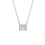 Load image into Gallery viewer, Emerald Cut Lab Diamond East West Solitaire Pendant For Women
