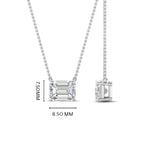 Load image into Gallery viewer, Emerald Cut Lab Diamond East West Solitaire Pendant For Women
