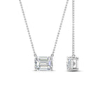 Load image into Gallery viewer, Emerald Cut Lab Diamond East West Solitaire Pendant For Women
