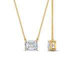 Load image into Gallery viewer, Emerald Cut Lab Diamond East West Solitaire Pendant For Women
