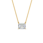 Load image into Gallery viewer, Emerald Cut Lab Diamond East West Solitaire Pendant For Women
