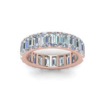 Load image into Gallery viewer, Emerald Cut Lab Diamond Eternity Ring 14K Gold
