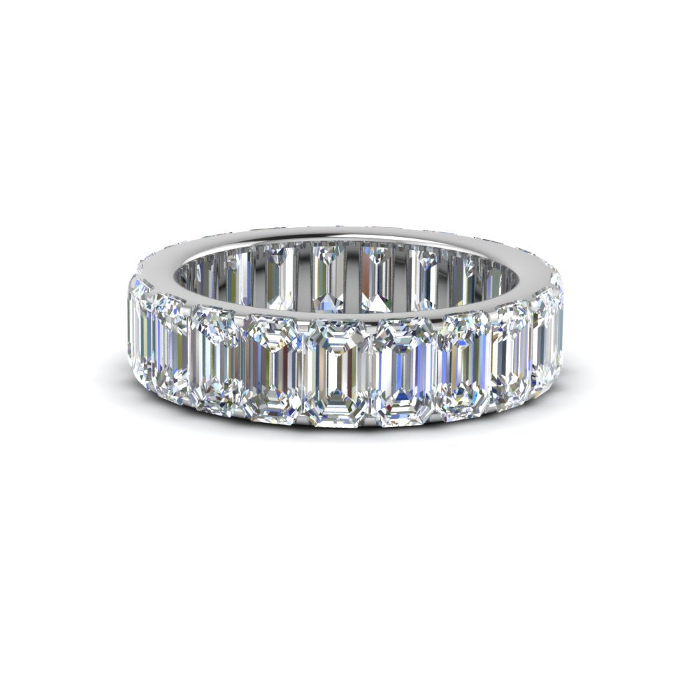 Emerald Cut Lab Diamond Eternity Ring 14K Gold