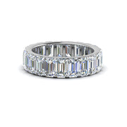 Emerald Cut Lab Diamond Eternity Ring 14K Gold