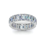 Load image into Gallery viewer, Emerald Cut Lab Diamond Eternity Ring 14K Gold
