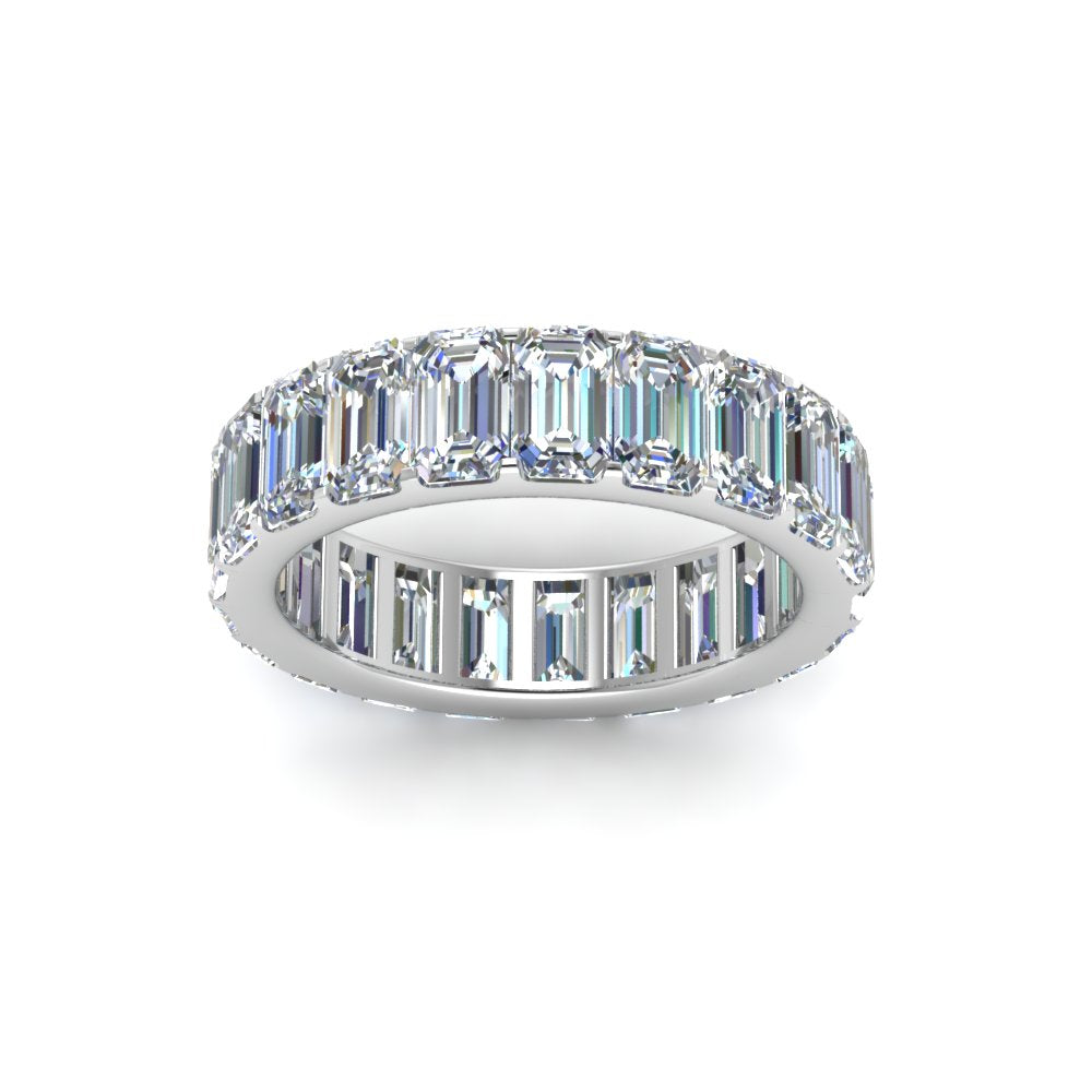 Emerald Cut Lab Diamond Eternity Ring 14K Gold