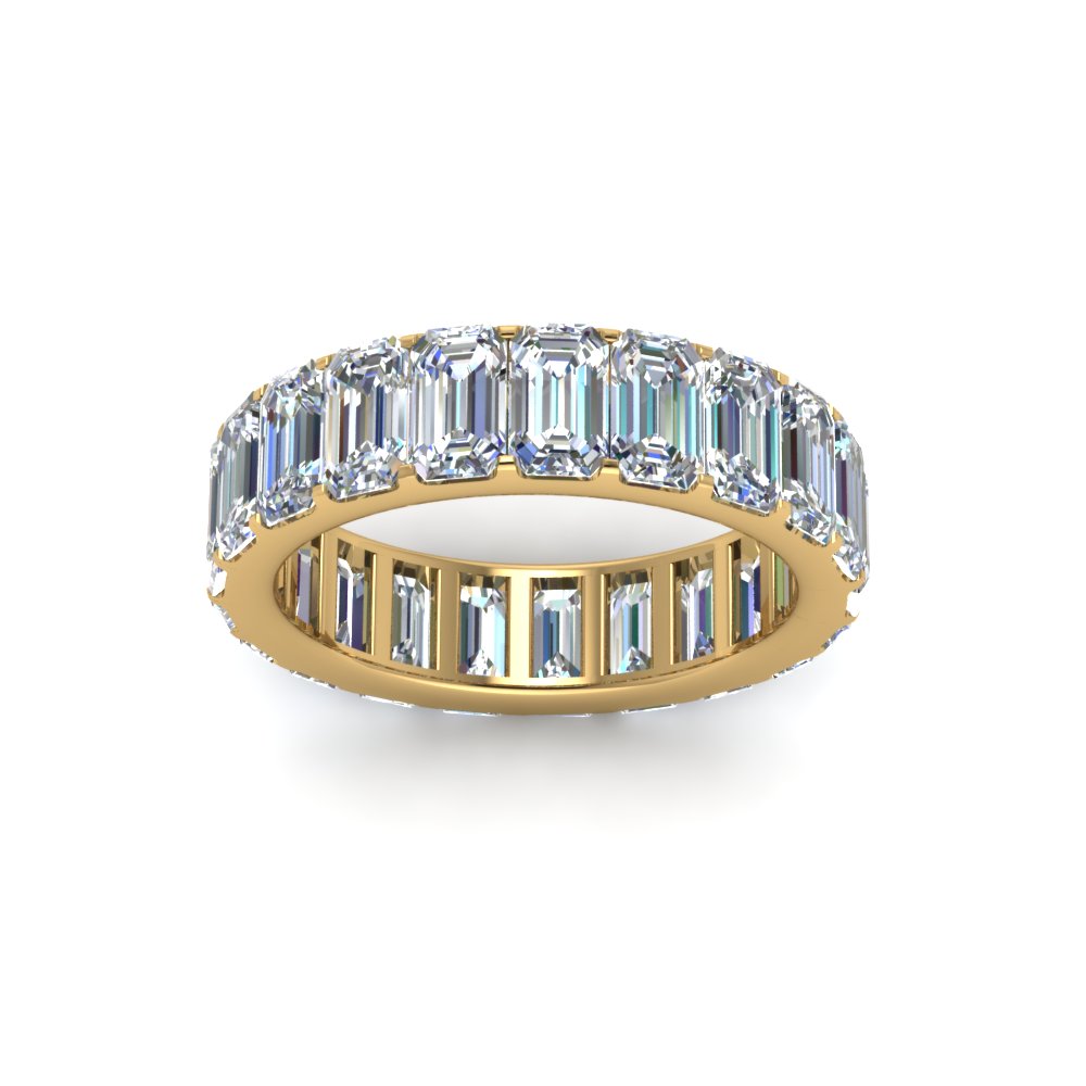 Emerald Cut Lab Diamond Eternity Ring 14K Gold