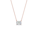 Load image into Gallery viewer, Emerald Cut Lab Diamond East West Solitaire Pendant For Women
