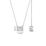 Load image into Gallery viewer, Emerald Cut Lab Diamond East West Solitaire Pendant For Women
