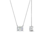 Load image into Gallery viewer, Emerald Cut Lab Diamond East West Solitaire Pendant For Women
