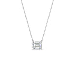 Load image into Gallery viewer, Emerald Cut Lab Diamond East West Solitaire Pendant For Women
