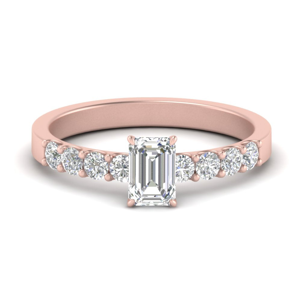 IGI Certified 1/2 - 5 Carat Lab Grown Diamond Solitaire With Accent Engagement Ring 14K Gold