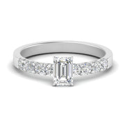 Lab Diamond Side Stone Engagement Ring 14K Gold