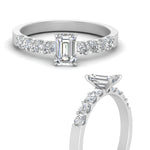 Load image into Gallery viewer, Lab Diamond Side Stone Engagement Ring 14K Gold
