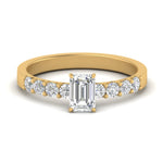 Load image into Gallery viewer, Lab Diamond Side Stone Engagement Ring 14K Gold
