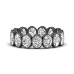 Load image into Gallery viewer, Bezel Lab Diamond Oval Cut Eternity Women Ring In 14K Black Gold | Cuts &amp; Carat
