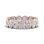 Load image into Gallery viewer, Bezel Lab Diamond Oval Cut Eternity Women Ring In 14K Rose Gold | Cuts &amp; Carat
