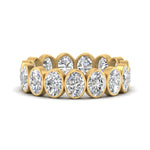 Load image into Gallery viewer, Bezel Lab Diamond Oval Cut Eternity Women Ring In 14K Yellow Gold | Cuts &amp; Carat
