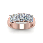 Load image into Gallery viewer, 0.50 To 5 Ct Radiant Cut Lab Diamond Five Stone Wedding Band 14k Gold
