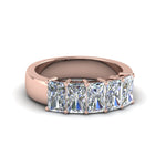 Load image into Gallery viewer, 0.50 To 5 Ct Radiant Cut Lab Diamond Five Stone Wedding Band 14k Gold
