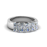 Load image into Gallery viewer, 0.50 To 5 Ct Radiant Cut Lab Diamond Five Stone Wedding Band 14k Gold
