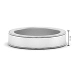 Load image into Gallery viewer, Flat Milgrain Stackable Mens Wedding Band In 14K White Gold | Cuts &amp; Carat
