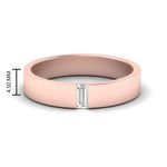 Load image into Gallery viewer, Flat Solitaire Baguette Lab Diamond Wedding Band
