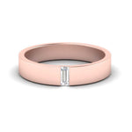 Load image into Gallery viewer, Flat Solitaire Baguette Lab Diamond Wedding Band
