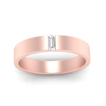 Load image into Gallery viewer, Flat Solitaire Baguette Lab Diamond Wedding Band
