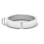 Load image into Gallery viewer, Flat Solitaire Baguette Lab Diamond Wedding Band
