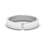 Load image into Gallery viewer, Flat Solitaire Baguette Lab Diamond Wedding Band

