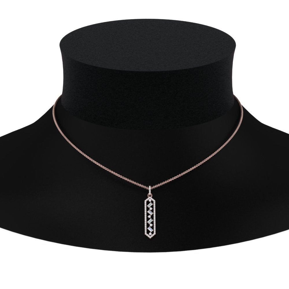 Lab Diamond Floating Hexagon Pendant For Women 14K Gold