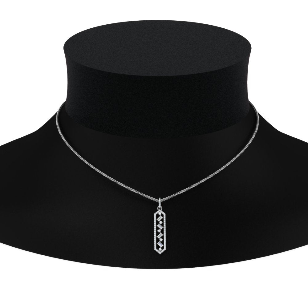 Lab Diamond Floating Hexagon Pendant For Women 14K Gold