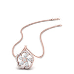Load image into Gallery viewer, Lab Diamond Floral Design Pendant For Women 14K Gold
