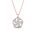 Load image into Gallery viewer, Lab Diamond Floral Design Pendant For Women 14K Gold
