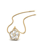 Load image into Gallery viewer, 1 Ctw Round And Pear Lab Diamond Floral Design Pendant For Women 14K Gold
