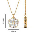 Load image into Gallery viewer, Lab Diamond Floral Design Pendant For Women 14K Gold
